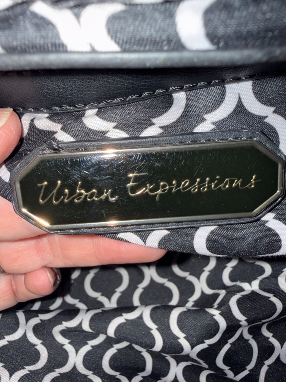 Urban Expressions Black Studded Leather Tote Shoulder Bag - Picture 4 of 4